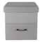 Simplify Gray Collapsible Storage Ottoman with Drawer